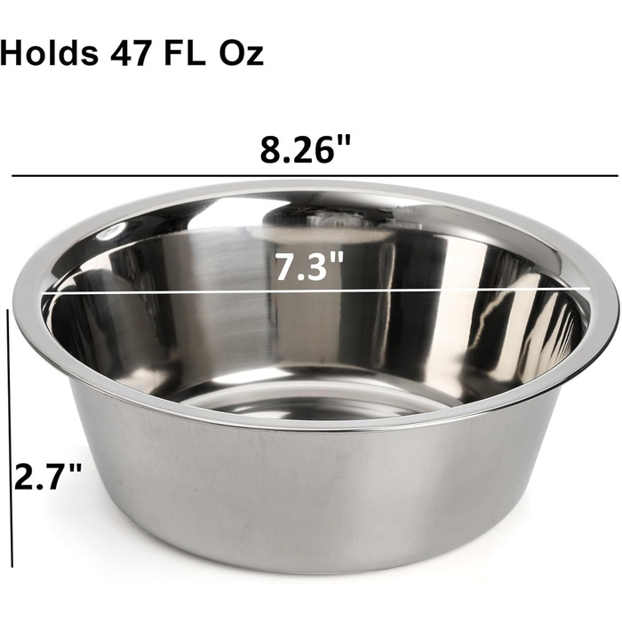 Набори мисок для собак та котів DEAYOU з нержавіючої сталі (4 шт.), 21 см, 1.3 л
