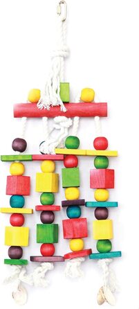 Дерев'яний будиночок для птахів з блоками та намистинами Block 'n' Beads