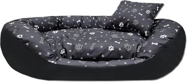 Ортопедичне ліжко для собак Luxus з м'яким бортиком, формастійке, стійке до подряпин, легке у догляді (чорний)