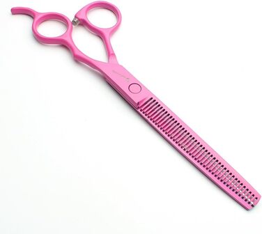 Професійні ножиці для грумінгу собак 7/7.5 дюймів (2 шт.) з розріджувачем, Японія, 440C сталь, рожеві