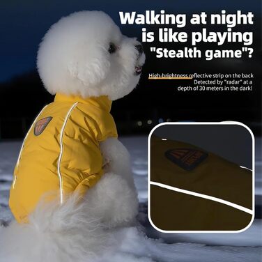 Тепла водонепроникна куртка для собак, захист від снігу та холоду, жовта, розмір M