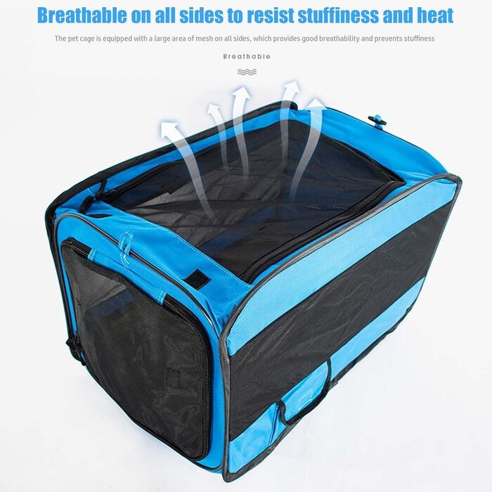 Переносний складаний лежак-іграшка для котів та собак, блакитний: клітка-переноска, лежанка для собак та котів, переноска для подорожей