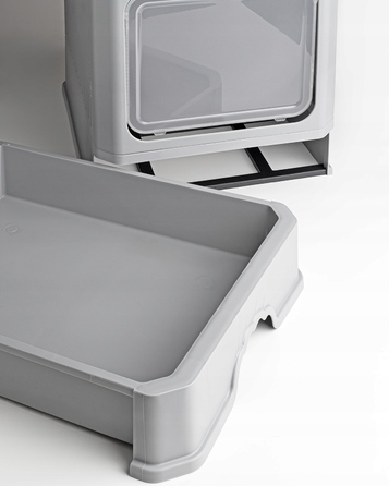 Закритий лоток-туалет для котів Be-Active.pl сірий, з висувною шухлядою та лопаткою