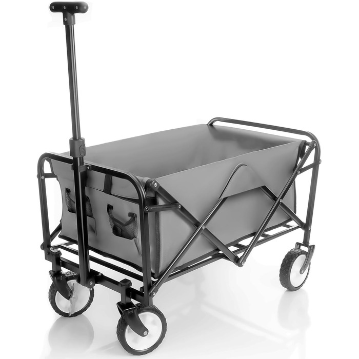 Складаний вагончик BigDean Kompakter – вантажопідйомність до 80 кг, сірий та чорний