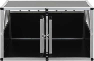 Транспортна переноска для собак Gecheer, складана переноска для великих собак XXL, алюміній та MDF, для безпечного транспортування в авто (89 x 69 x 50 см)