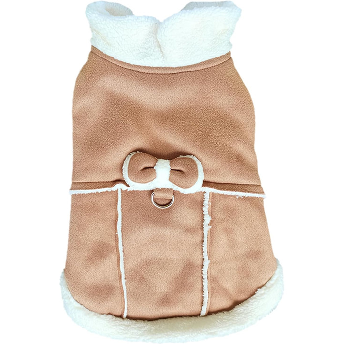 Теплий зимовий одяг для собак Jecikelon: рожевий/хакі, XS, з коміром-гетром, з кільцем для повідка, з флісовою підкладкою