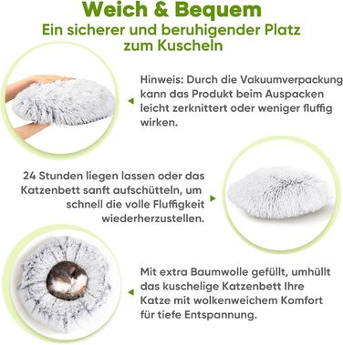 Туннель для котів Unisun XXL з місцем для сну, іграшка-пончик, тунель-ялинка, складний, сірий (92 см)