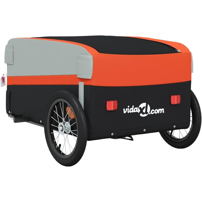 Причіп для собак, вантажний причіп для велосипеда, чорний та помаранчевий, 45 кг, для перевезення тварин, покупок, подорожей, легко встановлюється