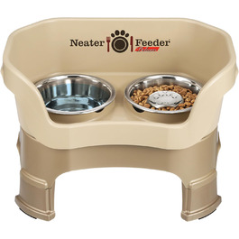 Neater Feeder Deluxe для середніх собак, миска Slow Feed 1 скл, поїлка з нерж. сталі 5 скл, регульована висота, піднята, захист від розливу, антиковзка