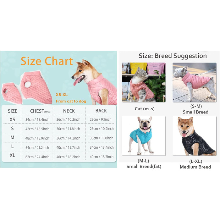 Зимовий теплий водонепроникний теплий зимовий одяг для собак з кільцем D, суперлегкий, для маленьких собак, кошенят, цуценят (XS, Чорний)