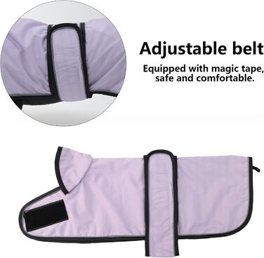 Дощовик для собак Geyecete, регульований, водовідштовхуючий, для такс, з світловідбиваючими ременями, з поясом на липучці, розмір M (довжина спини 42-45 см), колір фіолетовий