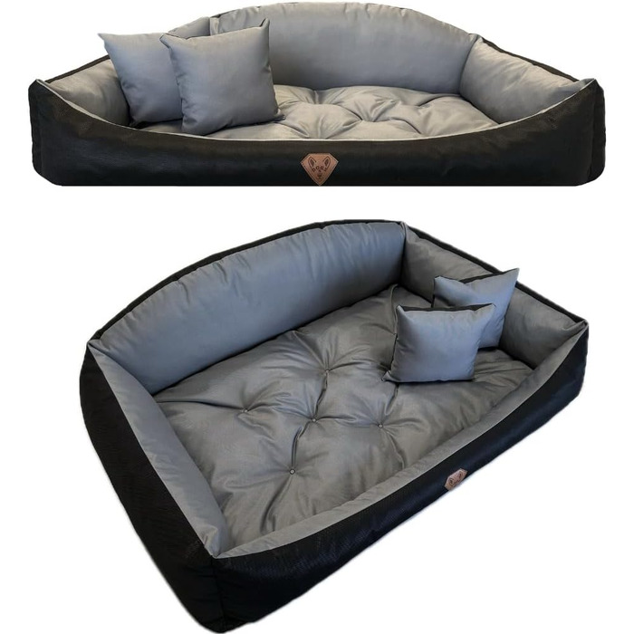 Ортопедичне ліжко для собак Dogs4Life: м'яке, миється, для собак маленьких, середніх та великих (S-XXL, сірий)