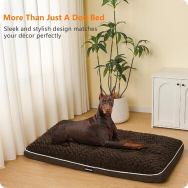 Ортопедичний лежак для собак, двоярусний килимок, миється, знімний кошик, 120 см, для великих собак, коричневий (L 120 x 74 x 12 см)