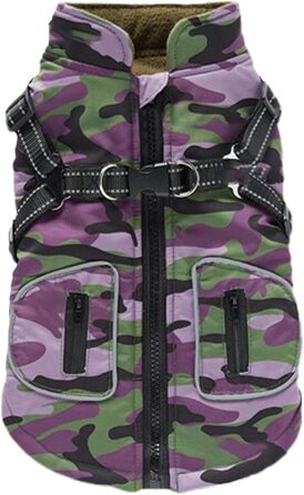 Зимова куртка для собак, світловідбиваючий одяг для собак, розмір XL, жилет з інтегрованим шлейкою, одяг для тварин з світловідбиваючими смугами для маленьких та середніх собак