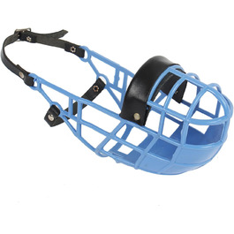 Нашийник-маска для грейхаундів (101) - легкий, дихаючий, безпечний, для прогулянок, до ветеринара, захист від отруєння, міцний, блакитний