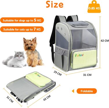 Hunderucksack ALLSOPETS для котів та маленьких собак, жовтий - складний, з матом для подорожей