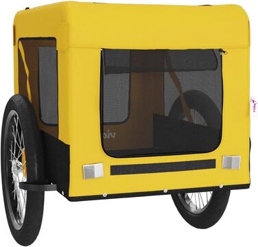 Причіп для велосипеда, переноска для собак жовто-чорного кольору, Oxford-тканина та залізо. Причіп для велосипеда, вантажний причіп, візок, вантажний велосипедний причіп. Артикул: 93924