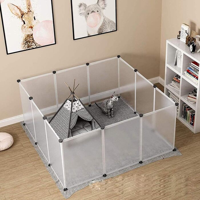 Клітка-загін для тварин, портативна велика пластикова огорожа для маленьких тварин, загін для цуценят, клітка-загін для морських свинок, хом'яків, кроликів