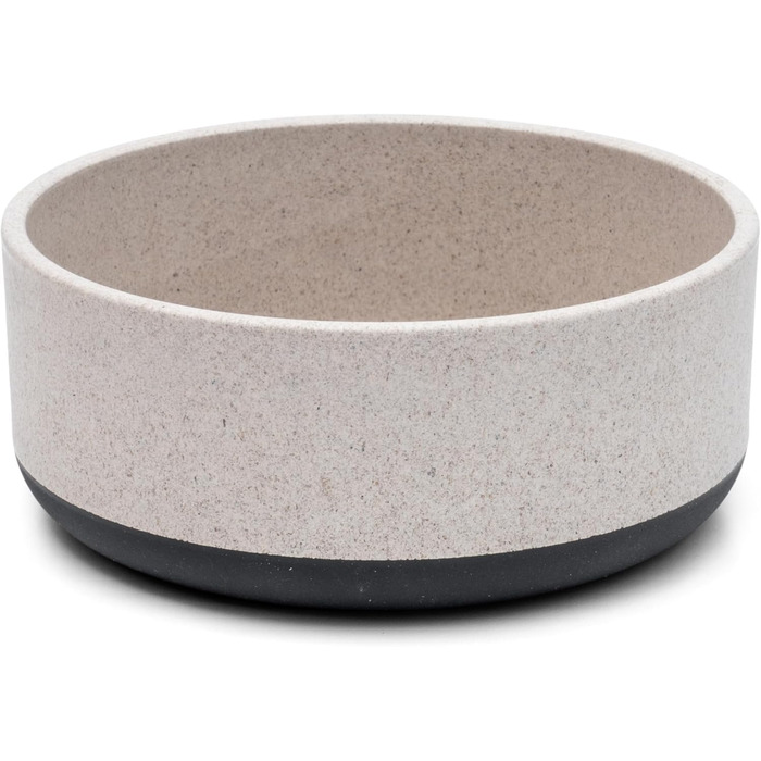 Миска для собак Titan Fuzzl з бамбука та гуми, 22 см, з антибактеріальним покриттям, неслизький дно, сіра, екологічна, довговічна, для середніх та великих собак (об'єм 0.8 л)