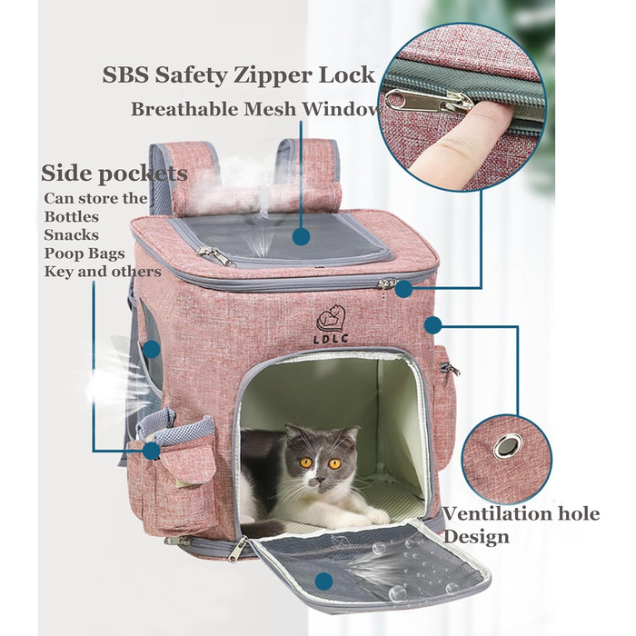 Рюкзак для собак та котів з сіткою, переноска для маленьких собак та котів, жовта, 28x27x43 см