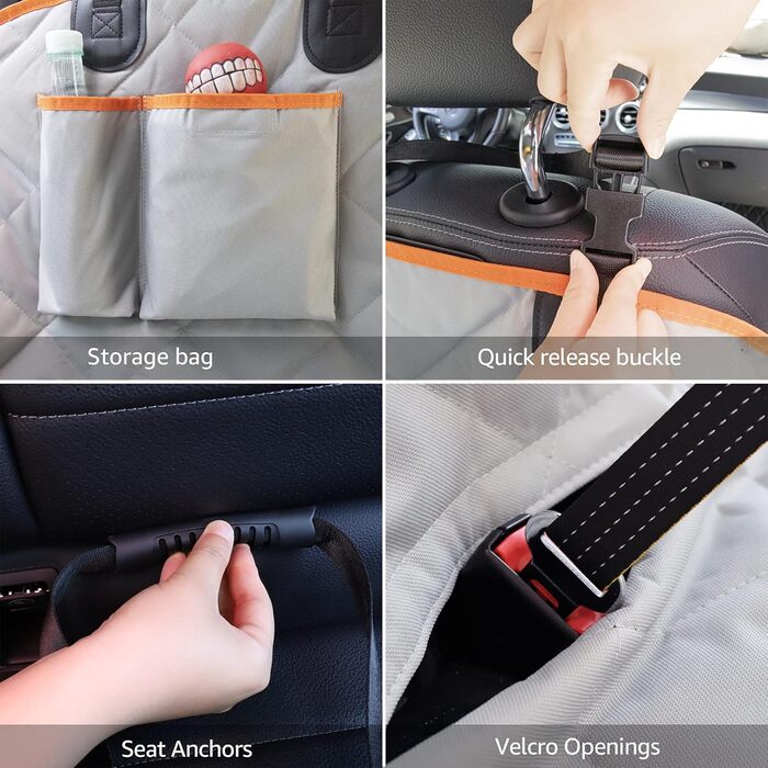 Чохол на сидіння для собак iBuddy LKW, водонепроникний, 900D, м'який чохол на заднє сидіння для пікапа, захист від шерсті, подряпин, бруду, зносостійкий, для Ford F150 F250 (Сірий)