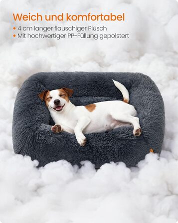 Крісло-ліжко для собак Feandrea, велике, 120 x 85 x 23 см, кошик для собак, м'яке ущільнення, диван для собак, підняті бортики, знімний та пральний чохол, антиковзаюче, Ombré сірий PGW274GA01