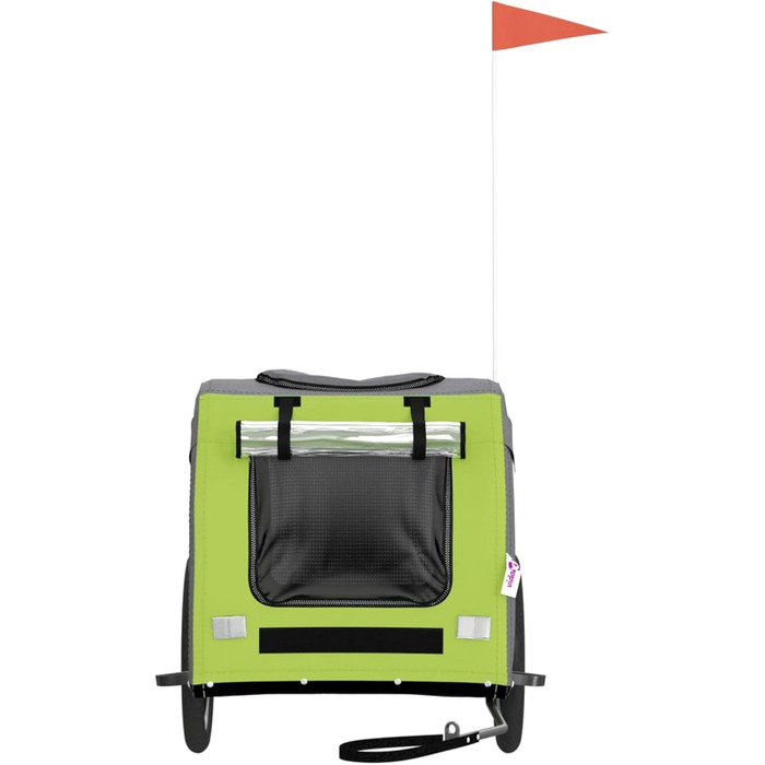 Транспортна переноска для собак та котів з металевим каркасом, Oxford-тканина, PVC-дах, 45 кг, зелено-сіра, Model93836