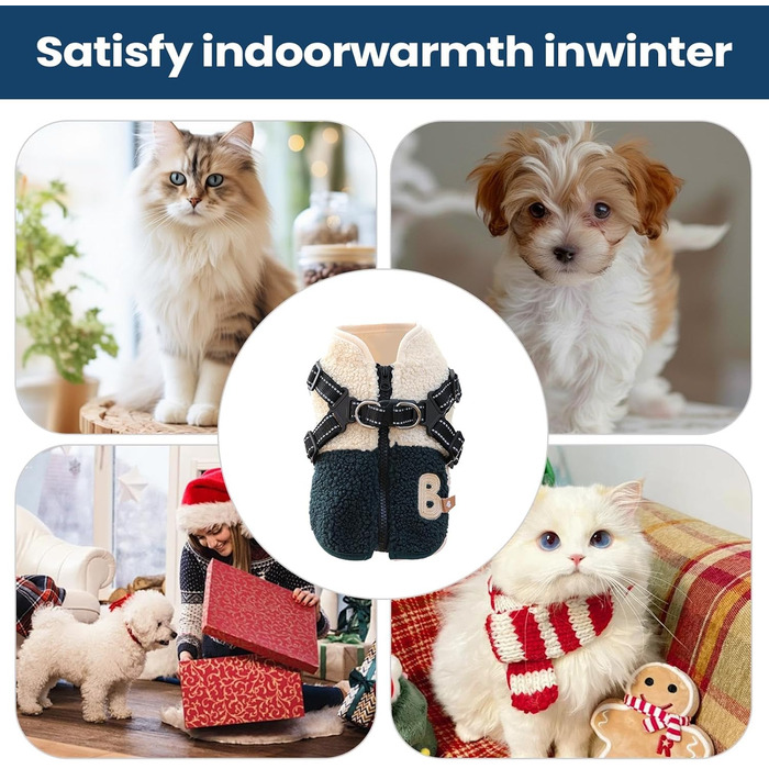 Тепла жилетка для собак з флісовою підкладкою, з отвором для шлейки. Ідеально для прогулянок та активного відпочинку. Підходить для маленьких та середніх собак. Колір: зелено-білий