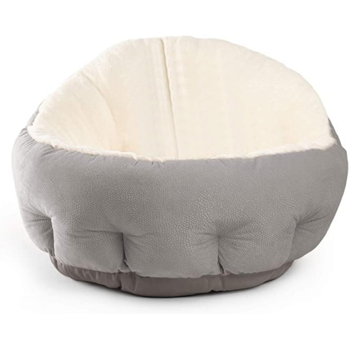 Крісло-ліжко для собак: зручне ліжко-гніздечко з високим бортом, сірого кольору, знімний та пральний чохол