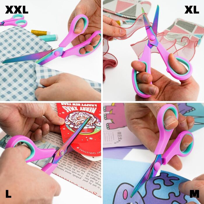 Набір ножиць CCR: 5 шт., нержавіюча сталь з титановим покриттям, зручна ручка, для дому, офісу та школи