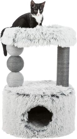 Дряпка для котів TRIXIE Harvey 73 см сірого кольору – кігтеточка з затишною печерою та зручною лежанкою, стабільна та комфортна – 44540