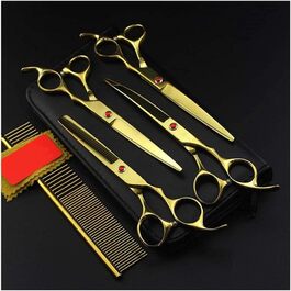 Професійні ножиці для собак, вигнуті ножиці для стрижки шерсті, регульований набір ножиць з нержавіючої сталі, для догляду за шерстю тварин