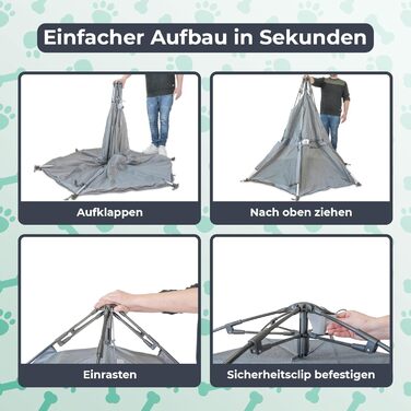 Клітка-переноска для собак Pety - 150 x 100 см, сіра. Переносне зоо-вольєр для відпочинку на природі та вдома. З сумкою та кілочками.