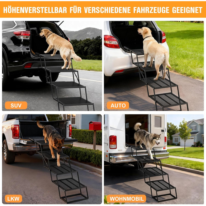 Східці для собак ROTTOGOON, 4-ступеневі, складані, з антиковзкою поверхнею, для автомобіля, SUV та вантажівки