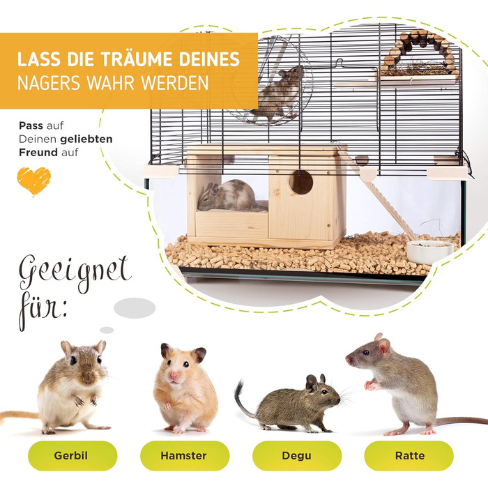 Преміум пісочник для хом'яків, мишей, щурів та дегу Nagergaleria® з унікальною системою збору бруду