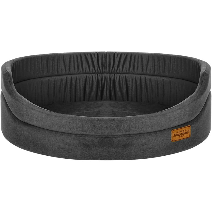 Крісло-ліжко для собак Z4L BALY, велюр, сірий, 2XL (63x59 см)