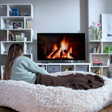 InnovaGoods Cloft Лежак для собак великий, антистрес, поліестер, знімний і праний чохол, бежевий