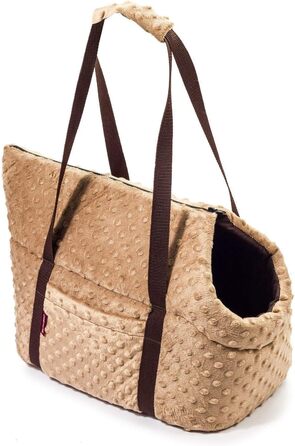 Сумка-переноска для собак та котів, бежева (Minky), M, до 10 кг, розмір 38x28x28 см