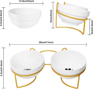 Підвищений годівниця для котів XIKAYA, нахилений на 15°, подвійний, зменшує навантаження на шийні хребти, запобігає розливанню, для котів та кошечок