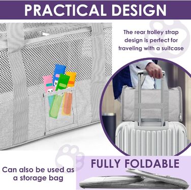 Транспортувальна сумка для тварин Foppla: Оксфордська тканина, дихаюча, складна, з мискою, для котів та собак, для подорожей