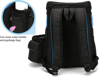 Рюкзак для тварин Lucasng з дихаючої сітки, з блискавкою зверху, для собак та котів, подвійна плечова сумка, легкий, регульований, переноска для котів та собак (Чорний/Червоний, S)