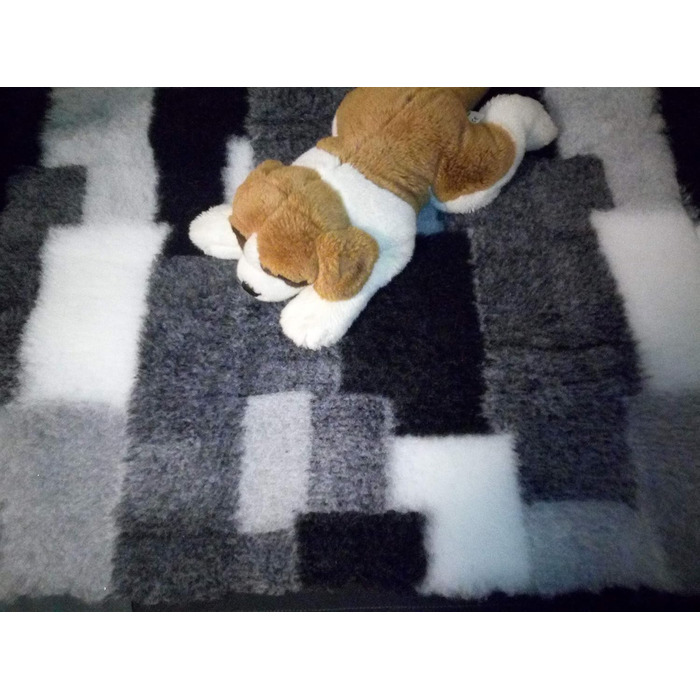 Преміум лежанка для собак Drybed Patchwork сірого кольору, 100x75 см, лежанка-декорація, ковдра для собак, місце для відпочинку, суха лежанка