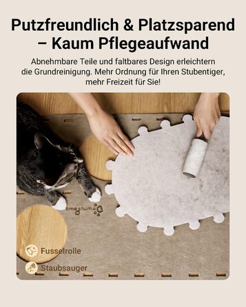 Будиночок-печеринка для котів DownyPaws з фетру, 2-ярусне ліжко для котів, 50 x 33 x 50 см, затишний дизайн, захист кігтів, бежевий