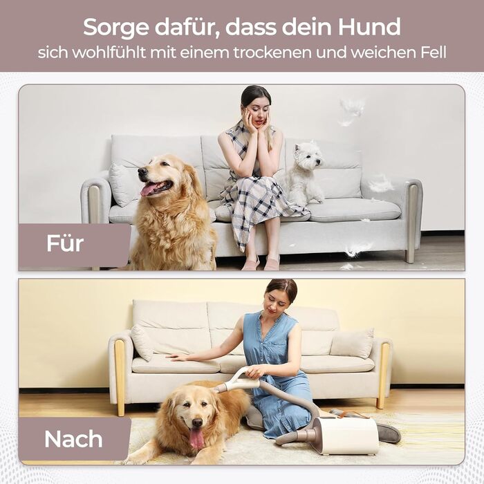 Фен для собак Olvy Hundefön: професійний сушар для догляду за шерстю з регулюванням швидкості та 4 насадками