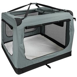 Складний переноска для собак та котів Petigi S (50x35x36 см) – темно-сіра. Сумка-переноска для авто, собак, котів, кроликів