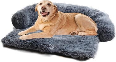 Крісло-ліжко для собак PETCUTE, м'яка подушка для собак, ковдра знімний чохол, нековзна підставка, миється, захист багажника, круглі кути - темно-сірий