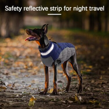 Зимова куртка для собак, тепла, водонепроникна, вітронепроникна, флісова, з блискавкою, для цуценят, прогулянок та походів, блакитна