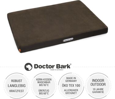 Ортопедичний матрац для собак Doctor Bark з флісовою поверхнею, великий розмір (L - 100x70 см, коричневий)