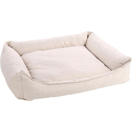Ортопедичне ліжко для собак Flamingo Baldar – прямокутне, бежеве, 80 см. Комфортне місце для сну та відпочинку вашого улюбленця!