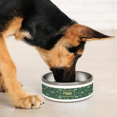 PICANOVA Скринька для ласощів з іменем - подарунок для собак - зберігання сухого корму - керамічна скринька для власників собак та котів - дизайн (Set Woof Love)